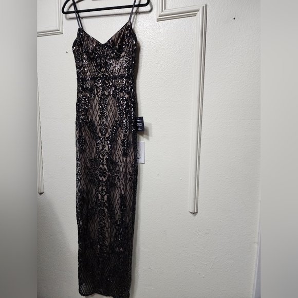 Lulus Moonlit Love Black Sequin Sleeveless Maxi Dress M Wedding Party Prom  - mordernwear.com